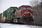 Tied down westbound intermodal waits in the siding